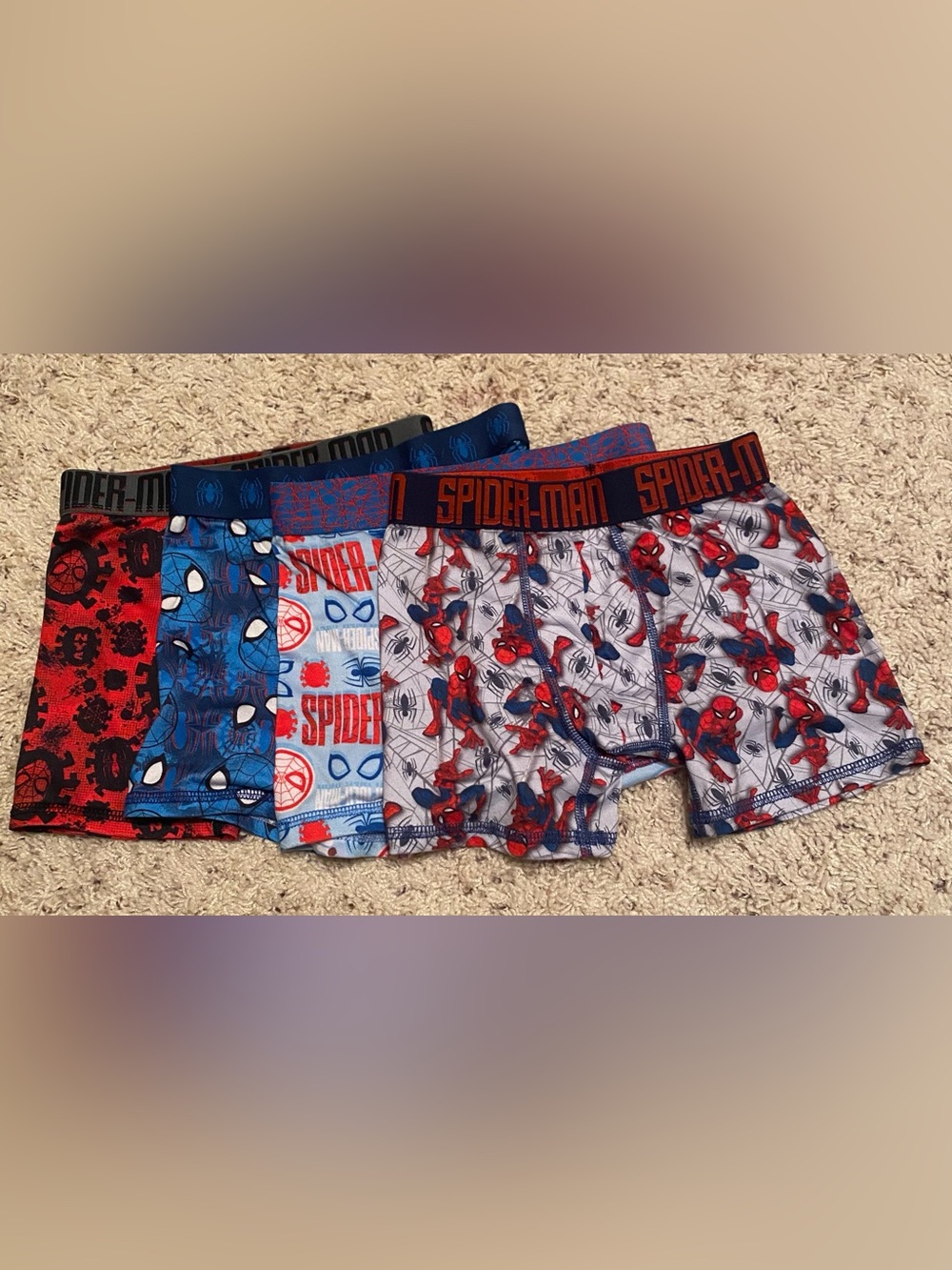 Spiderman NWOT Red, Blue & Gray Boys' Boxer Briefs - Spiderman 6/7